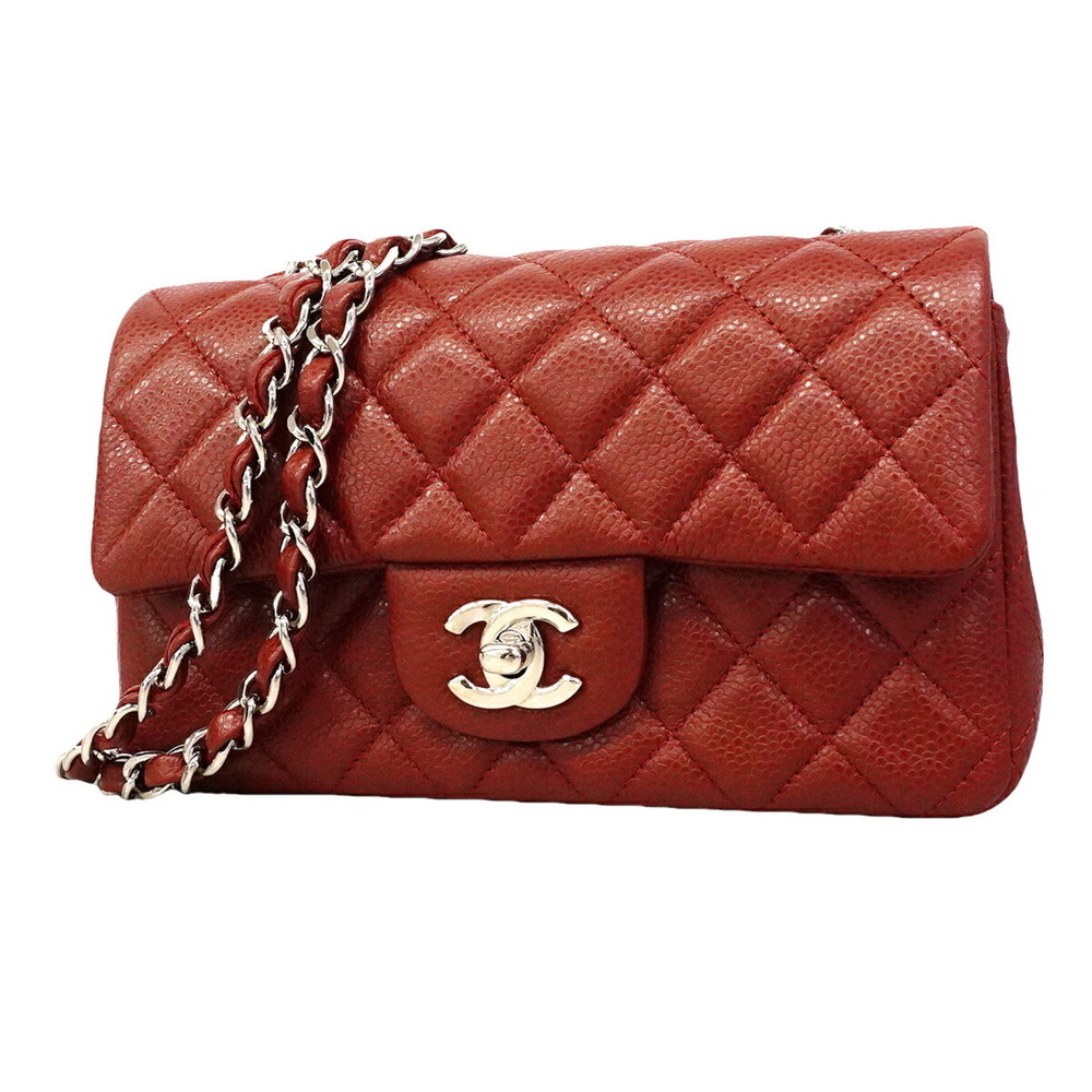 Chanel Mini Matelassé Chain Shoulder Bag, Caviar Leather, Bordeaux, Women's, ...